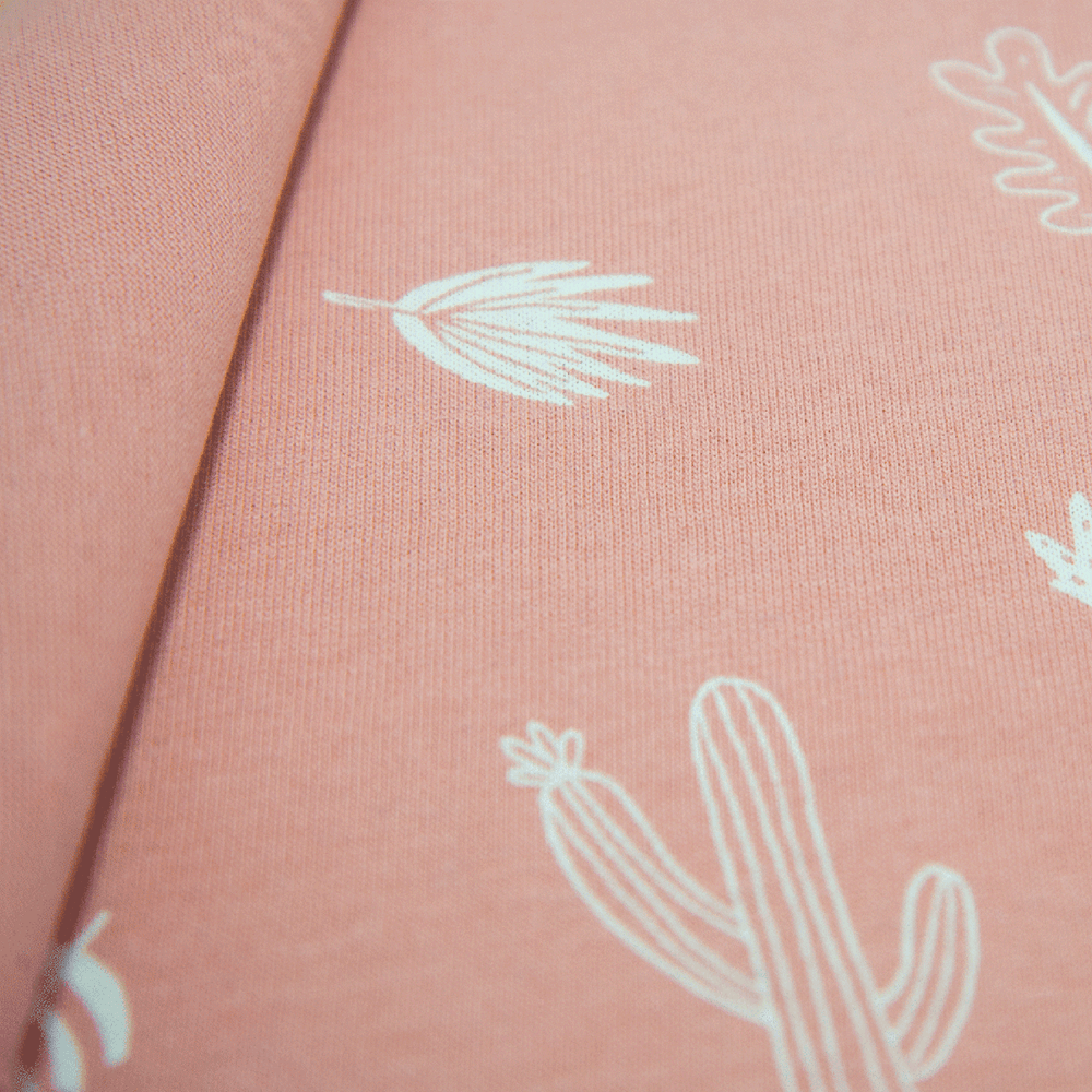 Single jersey fabric with cactus