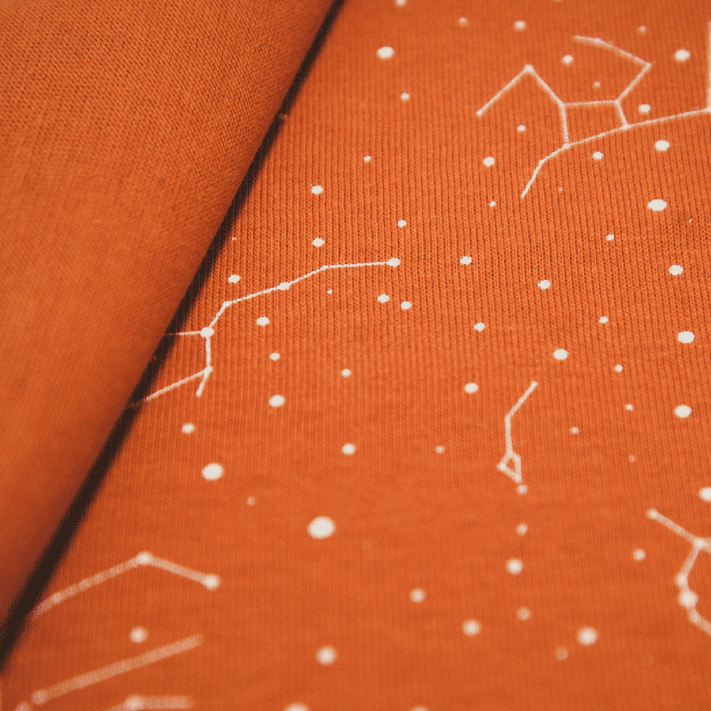 Single jersey fabric with stars